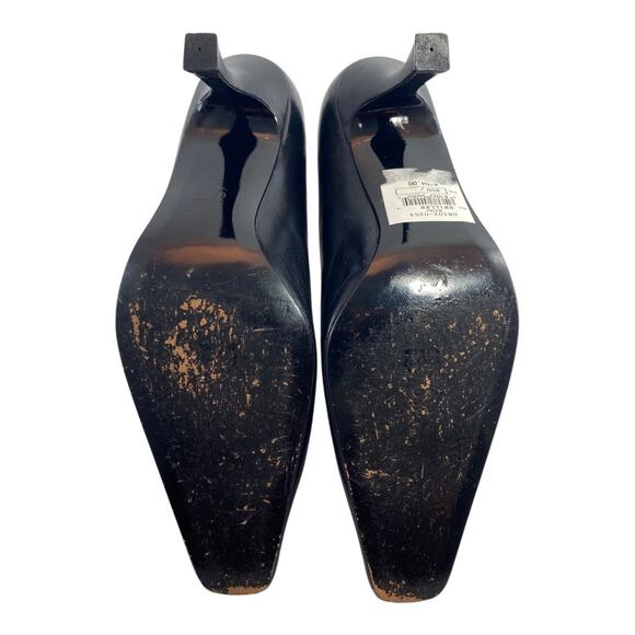 Timothy Hitsman Vintage Black Pointy Red Lace Up Detail Size 8.5 Punps Heels - Picture 6 of 8